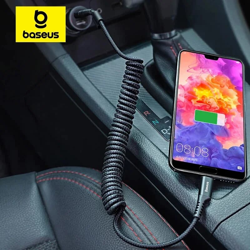 차량용 텔레스코픽 스프링 USB-C 고속 충전 케이블